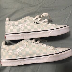 Women’s vans shoes, size 8, teal checkered